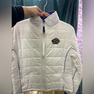 LSU White Puffer Jacket